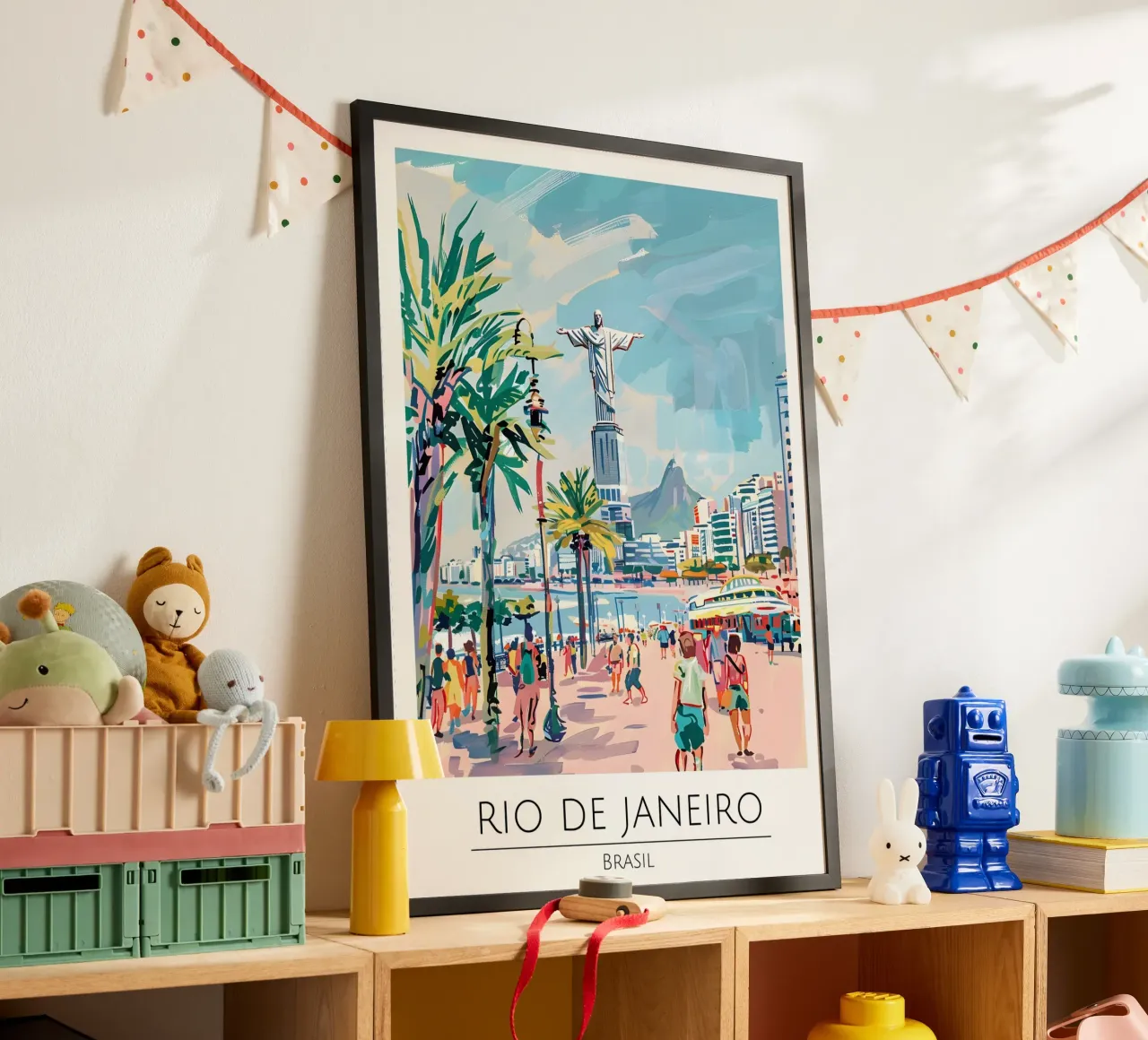 Rio de Janeiro Cristo Redentore Pop Art poster con telaio in alluminio da homdeco