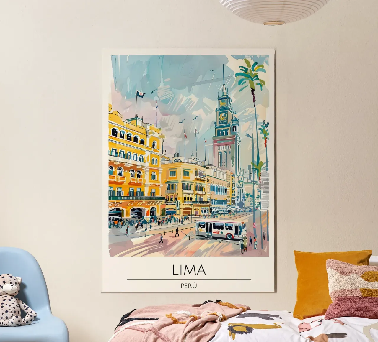 Poster di viaggio Pop Art Lima Plaza Perù poster da homdeco