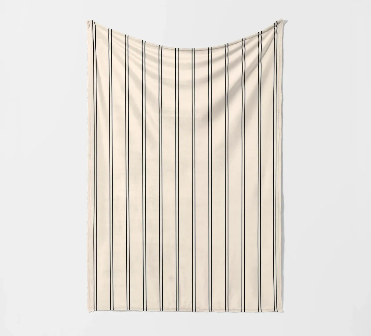 Minimal Basic Classic Doppia Striscia | Nero su Avorio coperta in pile da Beauty in Simplicity