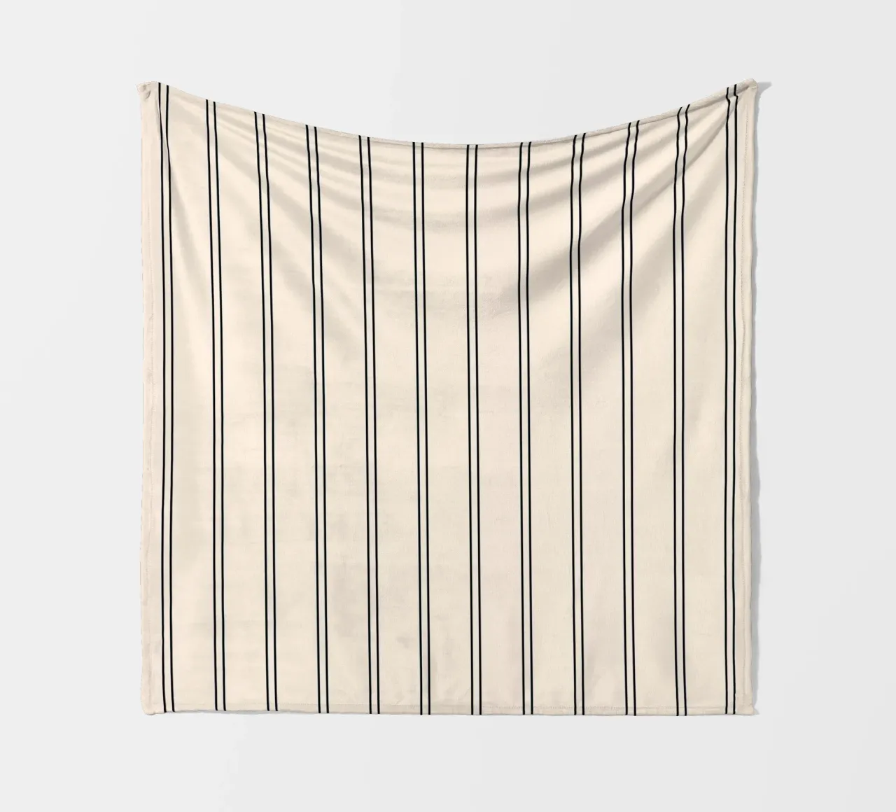 Minimal Basic Classic Doppia Striscia | Nero su Avorio coperta in pile da Beauty in Simplicity