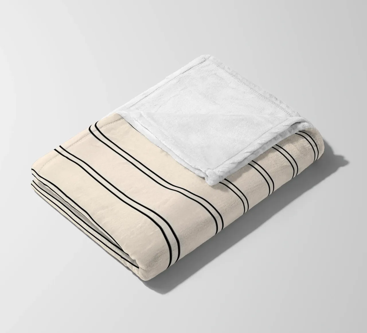 Minimal Basic Classic Doppia Striscia | Nero su Avorio coperta in pile da Beauty in Simplicity