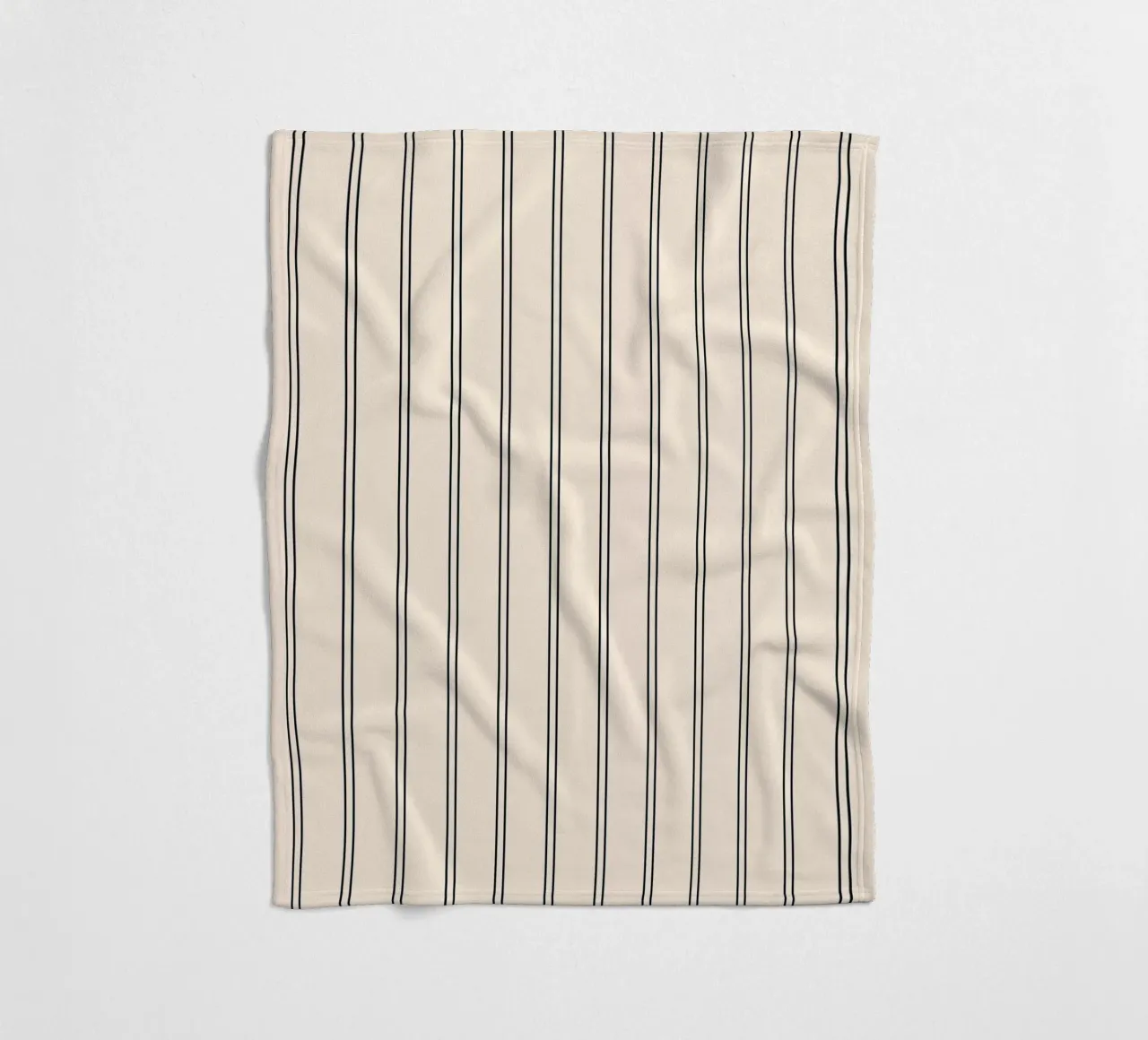 Minimal Basic Classic Doppia Striscia | Nero su Avorio coperta in pile da Beauty in Simplicity