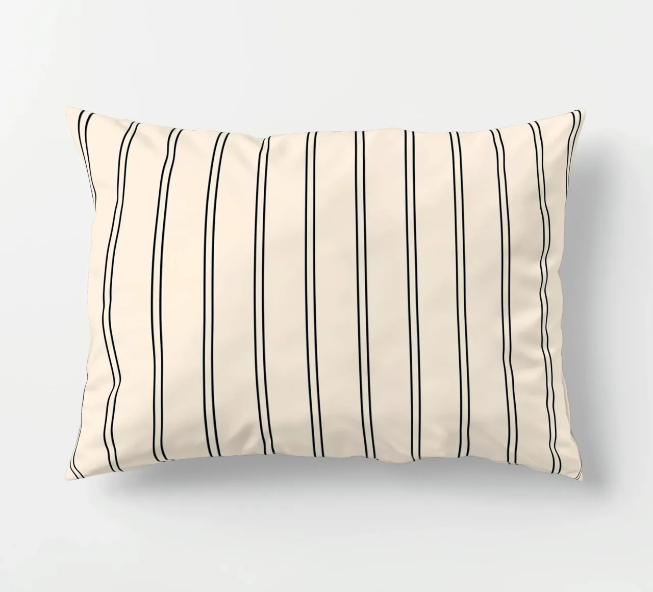 Minimal Basic Classic Doppia Striscia | Nero su Avorio cuscino da Beauty in Simplicity