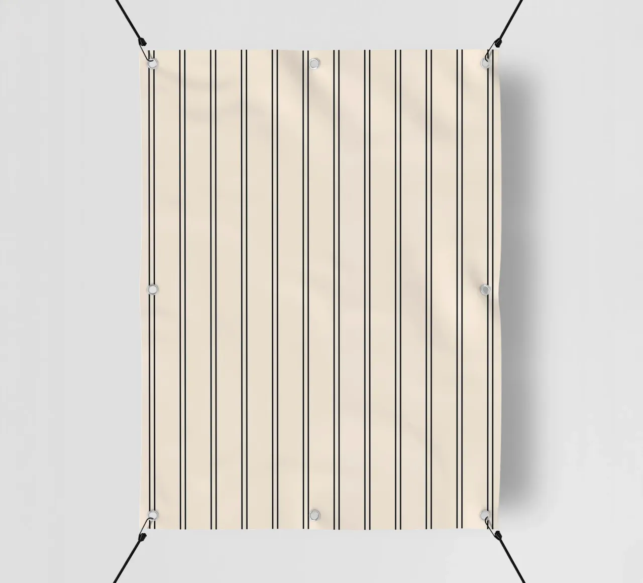 Minimal Basic Classic Doppia Striscia | Nero su Avorio telo in pvc da Beauty in Simplicity