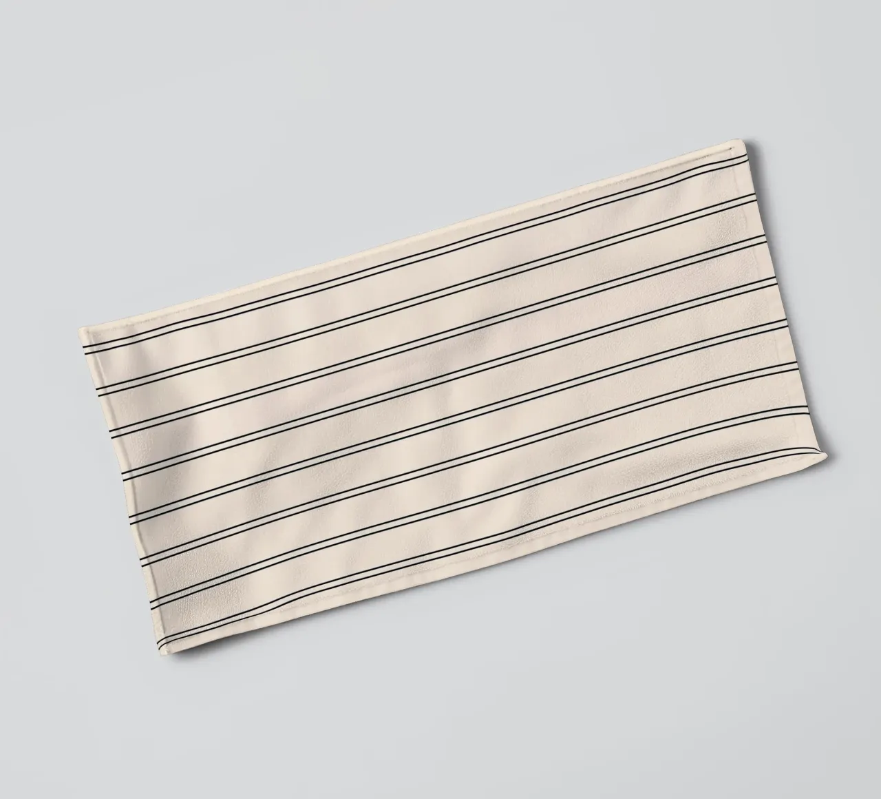 Minimal Basic Classic Doppia Striscia | Nero su Avorio asciugamano da bagno da Beauty in Simplicity