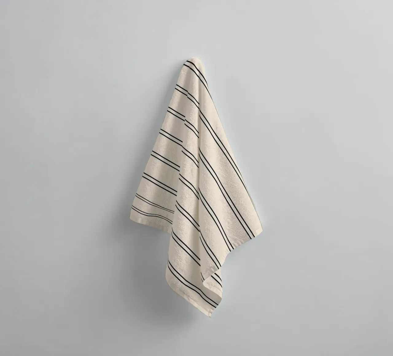 Minimal Basic Classic Doppia Striscia | Nero su Avorio asciugamano da bagno da Beauty in Simplicity
