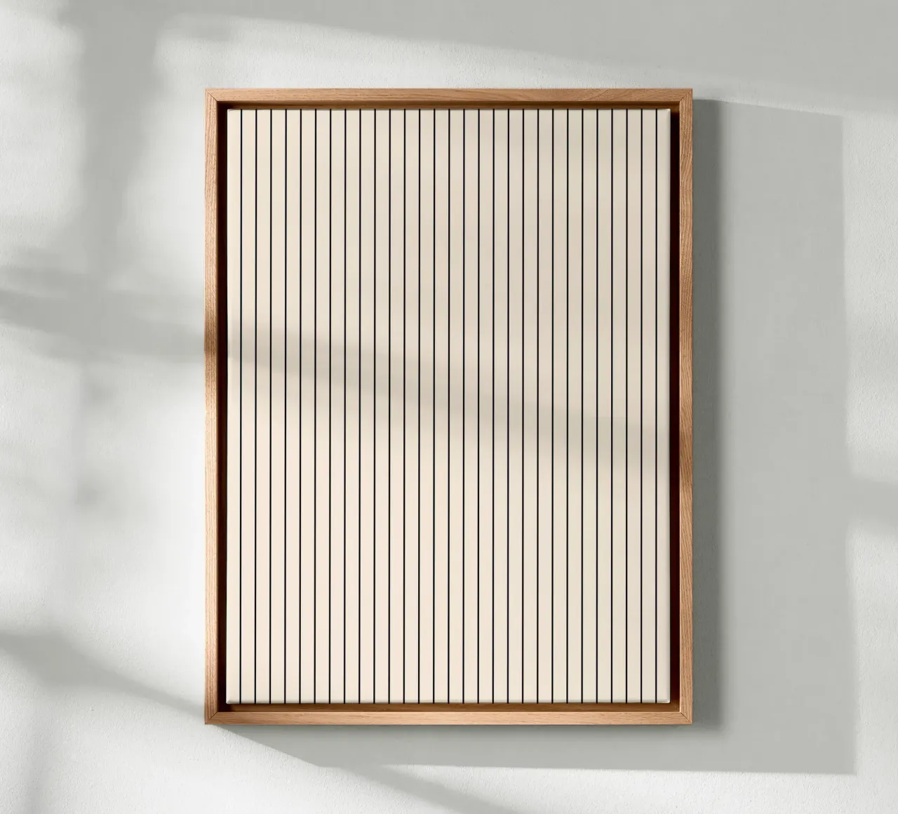 Minimal Basic Klassischer Nadelstreifen | Schwarz auf Elfenbein Leinwand von Beauty in Simplicity