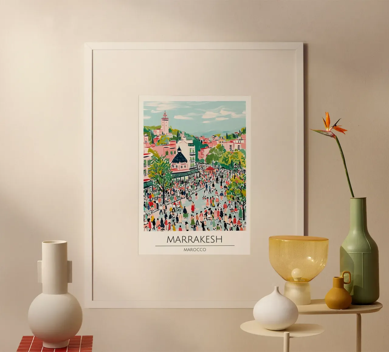Marrakesh Cityscape Pop Art Poster di viaggio Marocco poster da homdeco