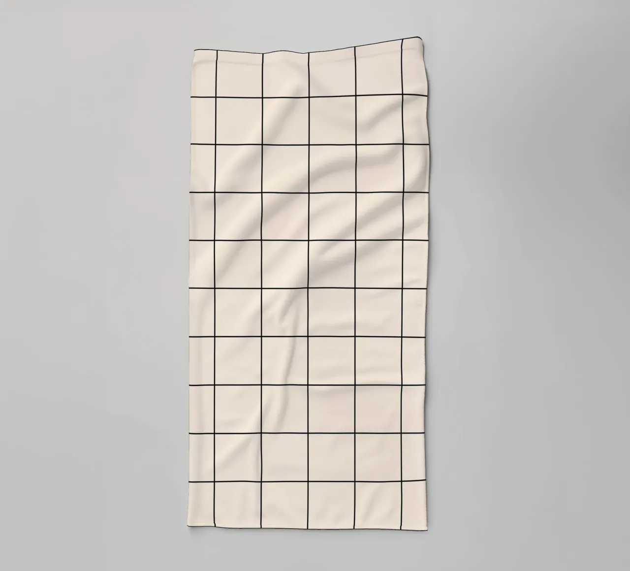 Minimal Basic Classic Big Grid | Schwarz auf Elfenbein Handtuch von Beauty in Simplicity