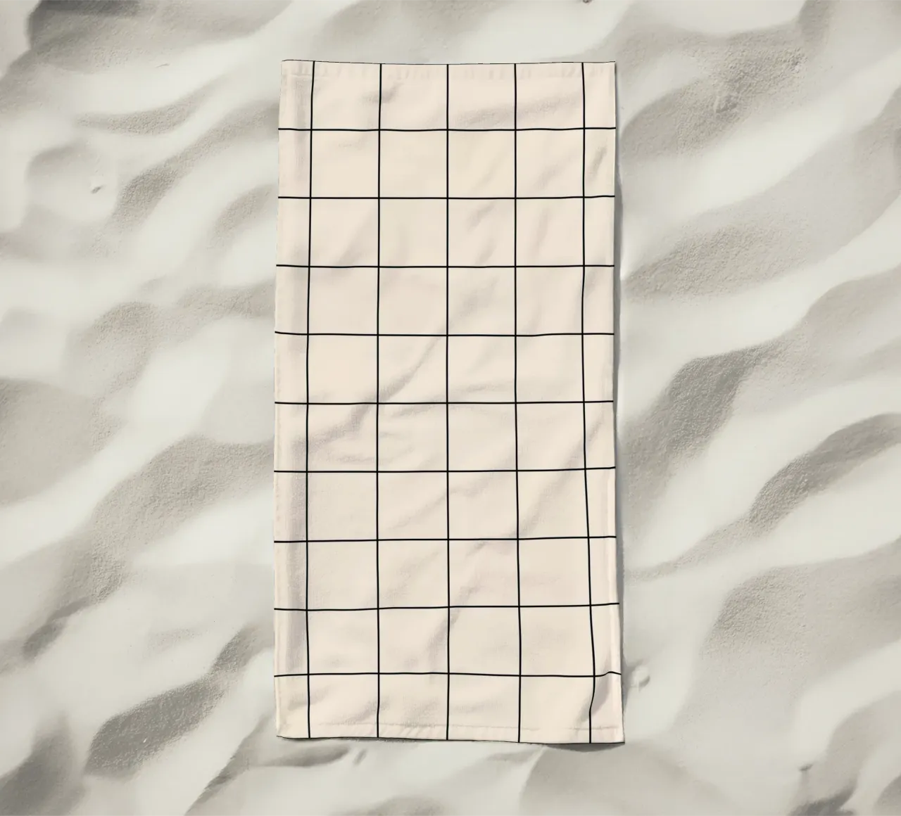 Minimal Basic Classic Grande Griglia | Nero su Avorio telo mare da Beauty in Simplicity