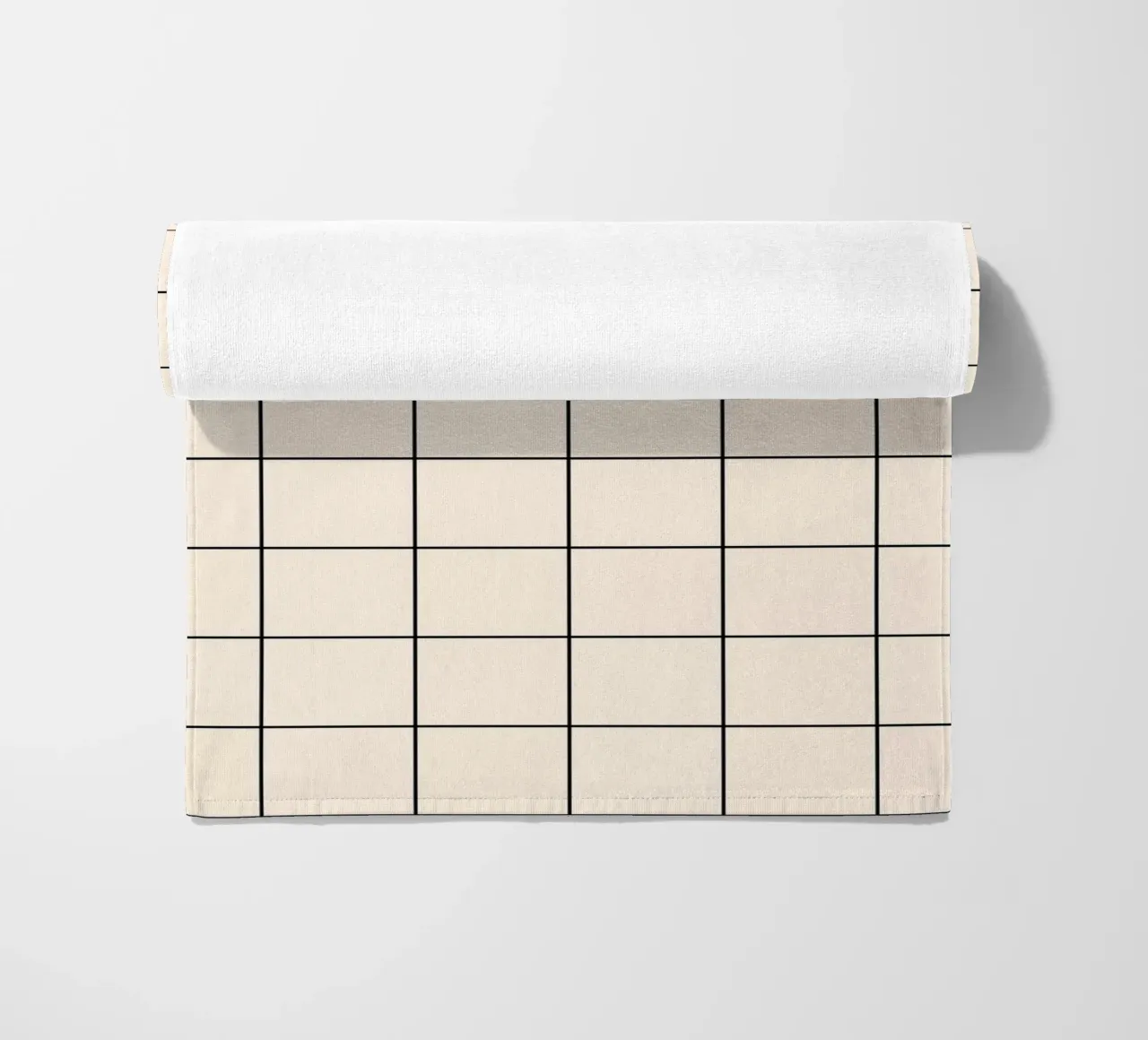 Minimal Basic Classic Grande Griglia | Nero su Avorio telo mare da Beauty in Simplicity