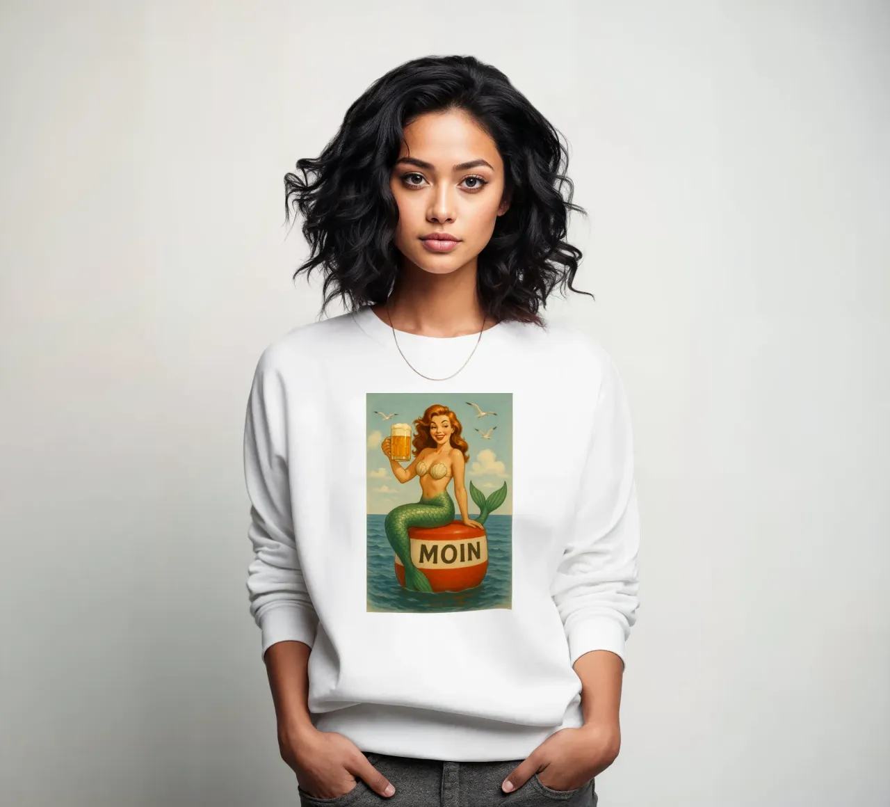 Nixe mit Bier felpa da Fies&Fein