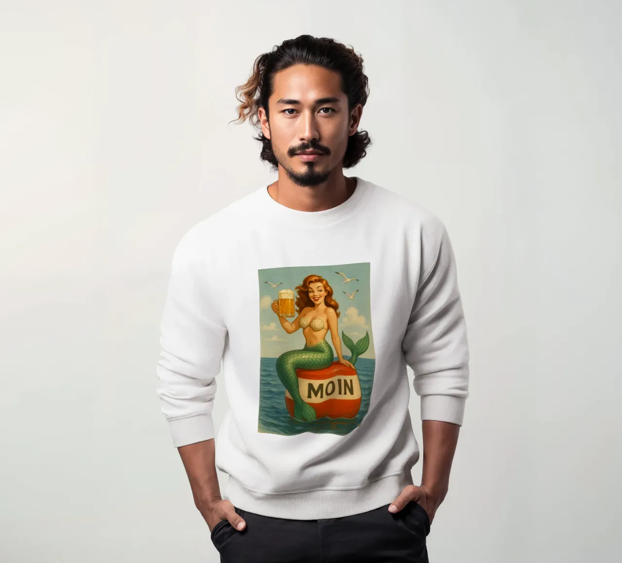 Nixe mit Bier felpa da Fies&Fein