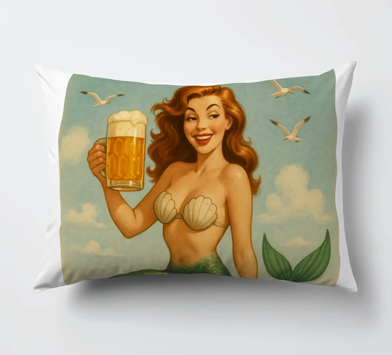 Nixe mit Bier cuscino da Fies&Fein