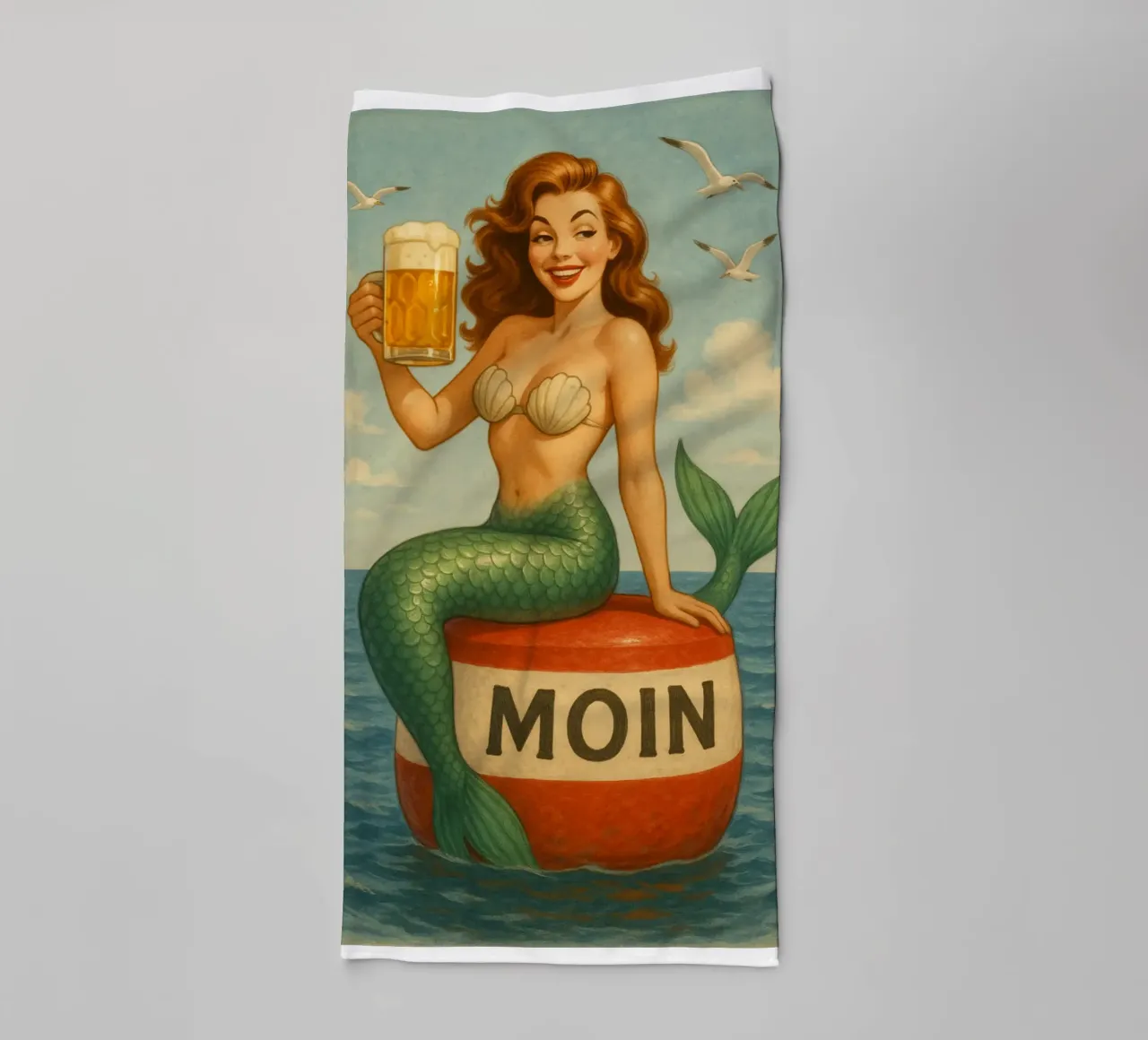 Nixe mit Bier asciugamano da bagno da Fies&Fein