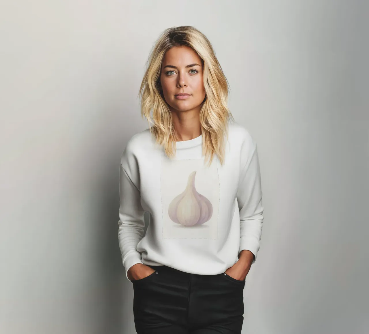 Cute Garlic – Smiley Veggie for Kids sweatshirt by Attaboy Dsgn