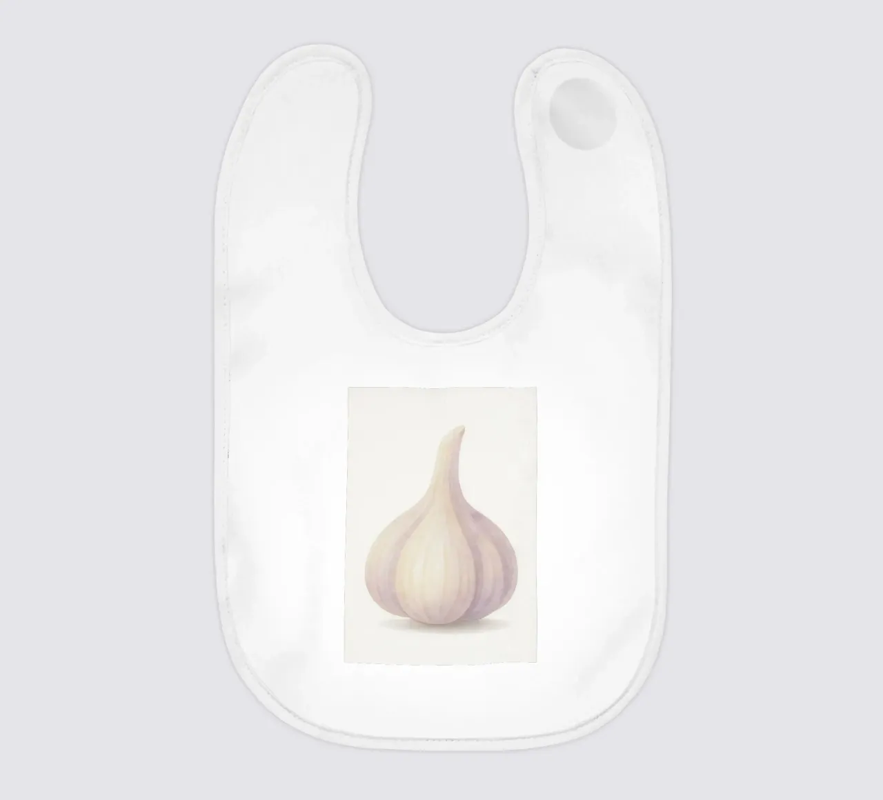 Cute Garlic – Smiley Veggie for Kids baby bib by Attaboy Dsgn