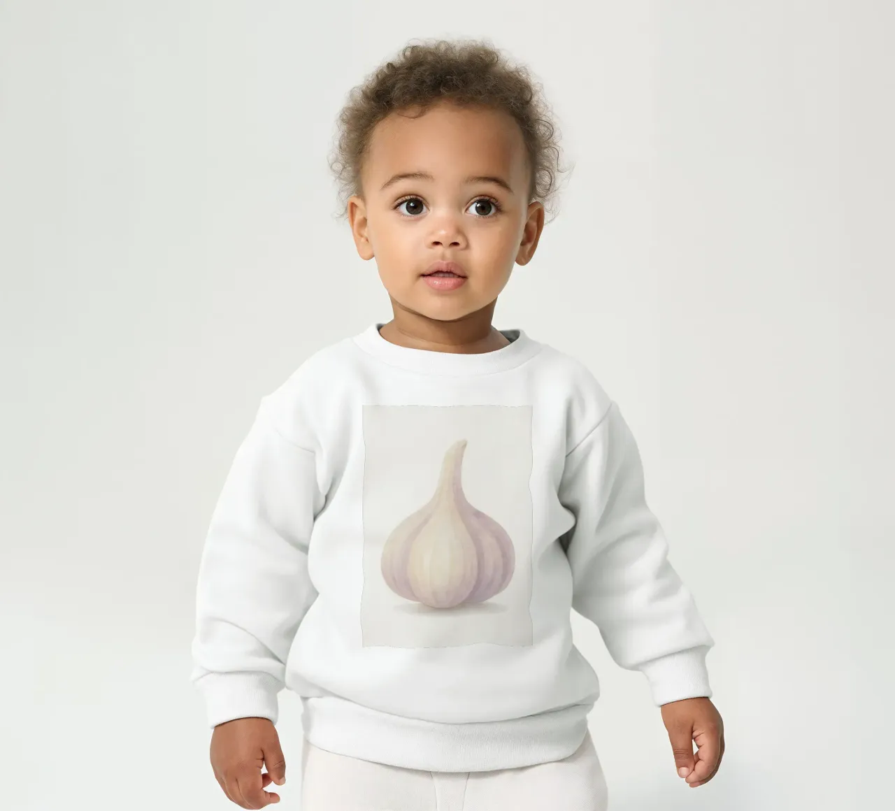 Cute Garlic – Smiley Veggie for Kids baby sweatshirt by Attaboy Dsgn