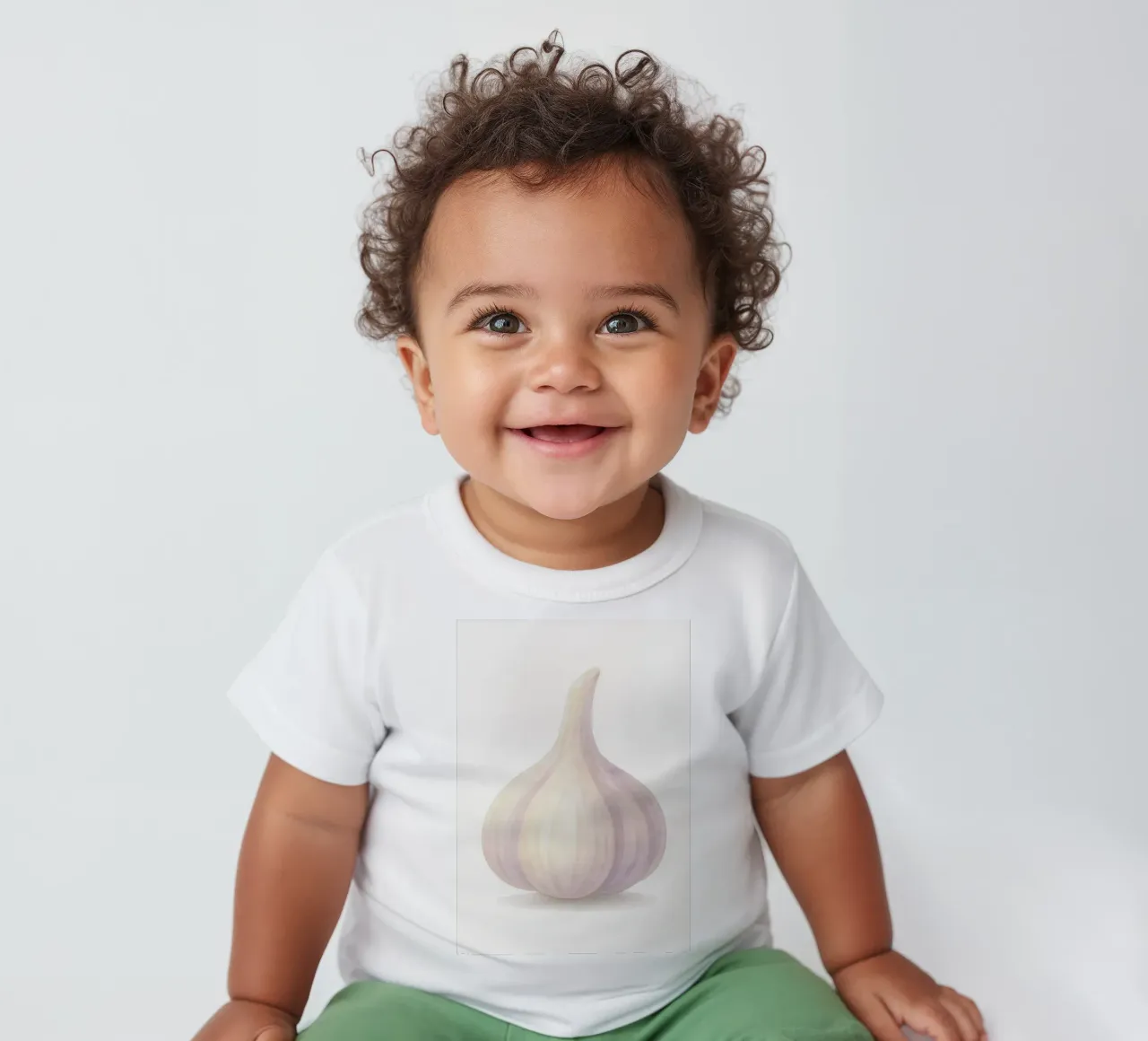 Cute Garlic – Smiley Veggie for Kids baby t-shirt by Attaboy Dsgn