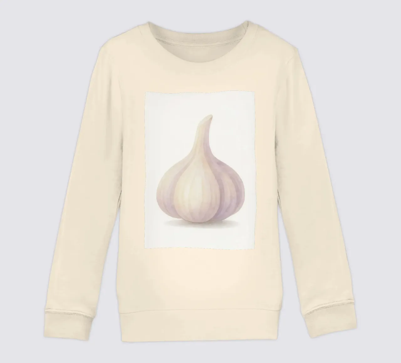 Cute Garlic – Smiley Veggie for Kids kids sweatshirt by Attaboy Dsgn