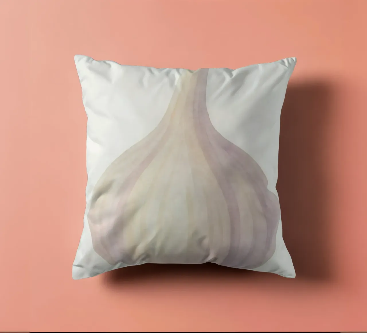 Cute Garlic – Smiley Veggie for Kids decorative cushion by Attaboy Dsgn