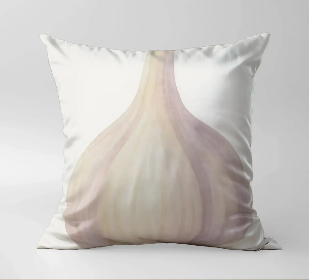 Cute Garlic – Smiley Veggie for Kids decorative cushion by Attaboy Dsgn