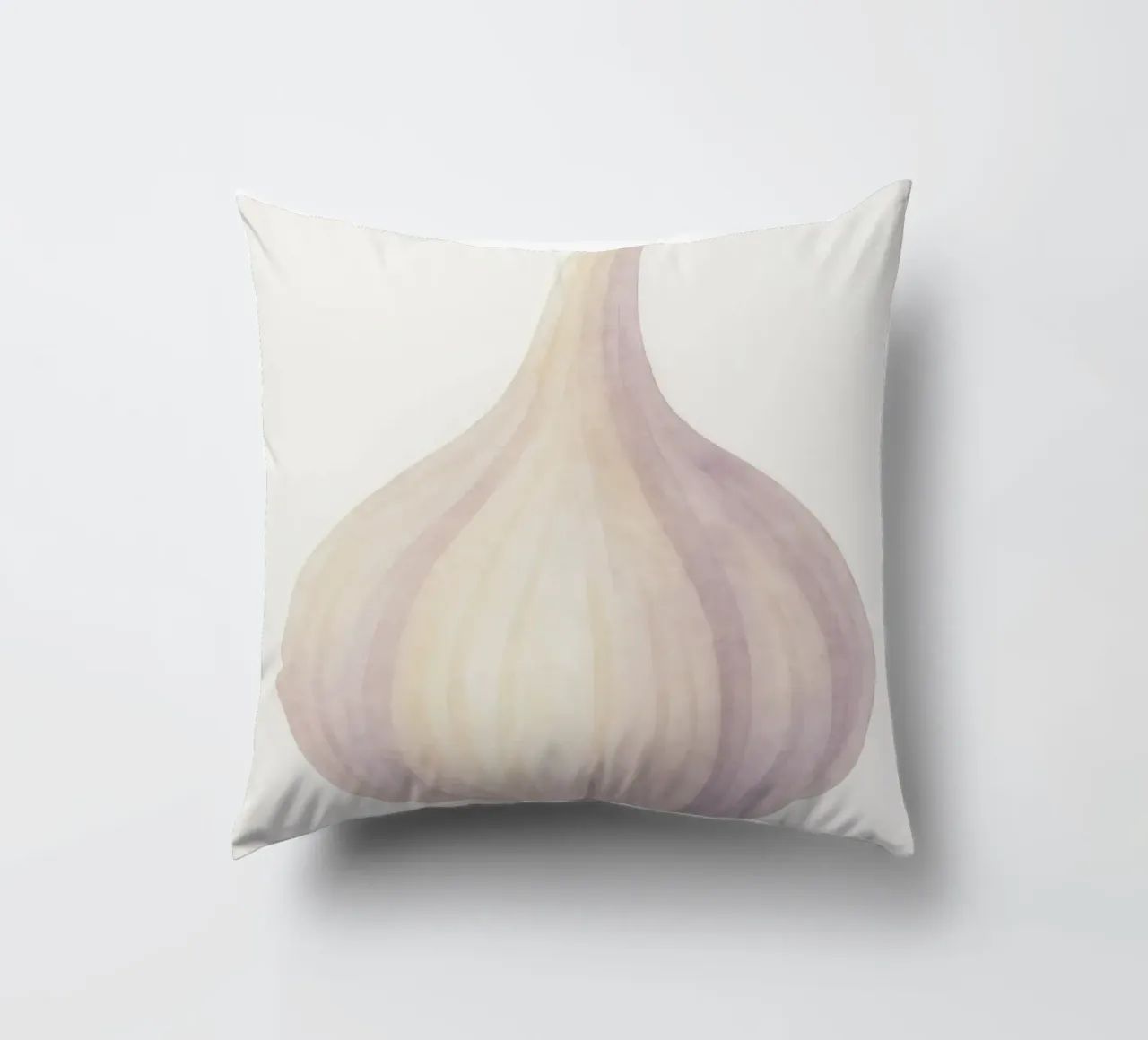Cute Garlic – Smiley Veggie for Kids decorative cushion by Attaboy Dsgn