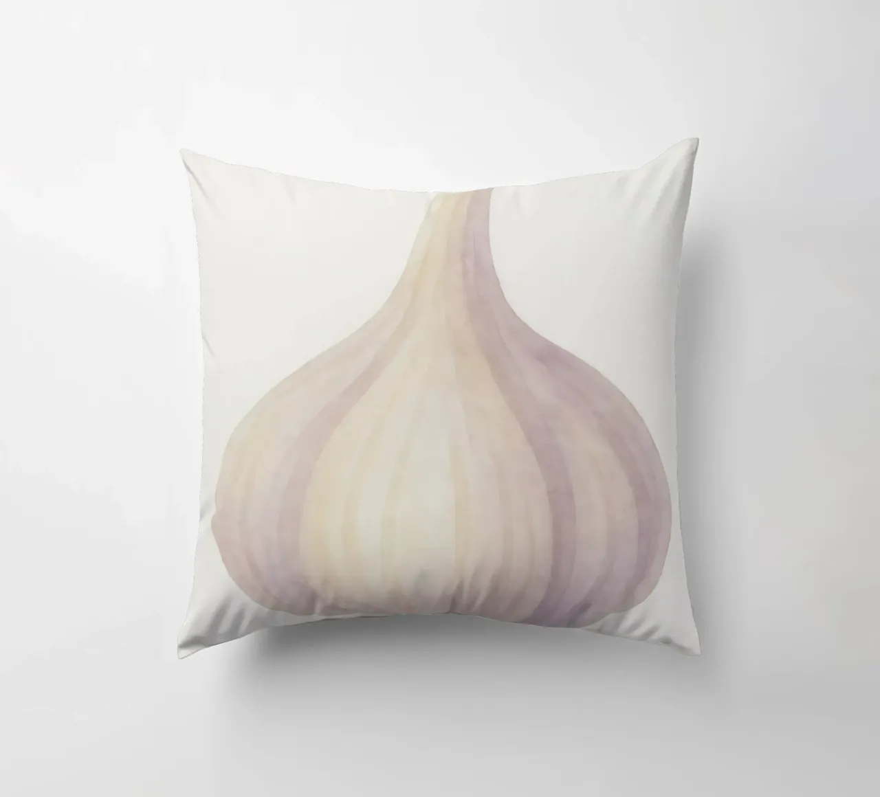Cute Garlic – Smiley Veggie for Kids decorative cushion by Attaboy Dsgn