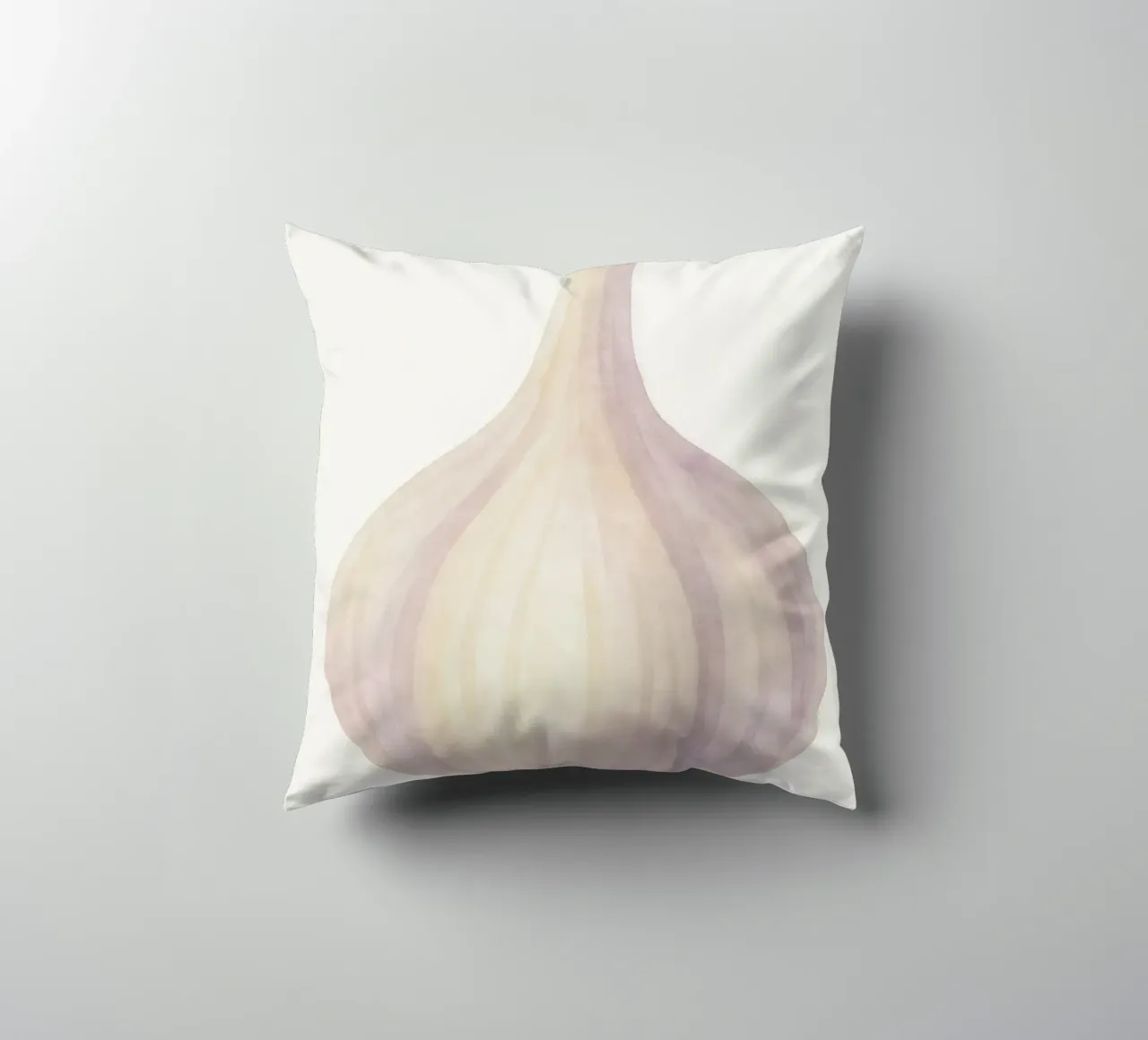 Cute Garlic – Smiley Veggie for Kids decorative cushion by Attaboy Dsgn