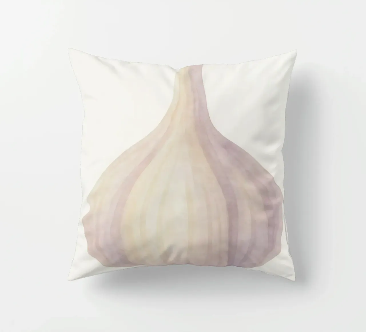 Cute Garlic – Smiley Veggie for Kids decorative cushion by Attaboy Dsgn