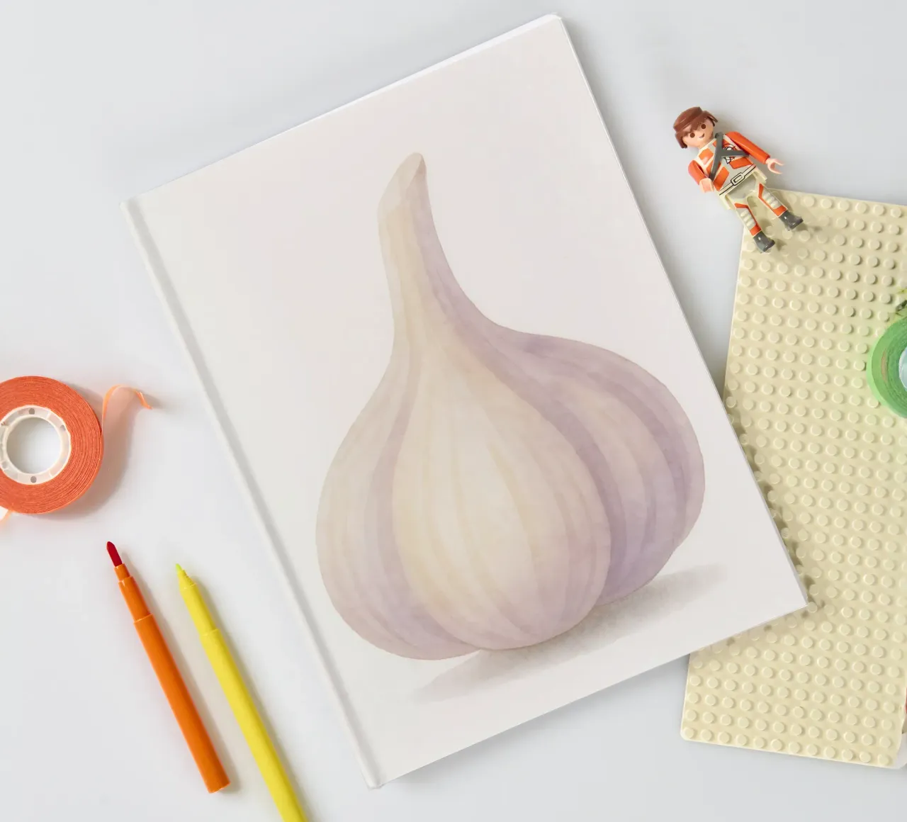 Cute Garlic – Smiley Veggie for Kids notebook by Attaboy Dsgn