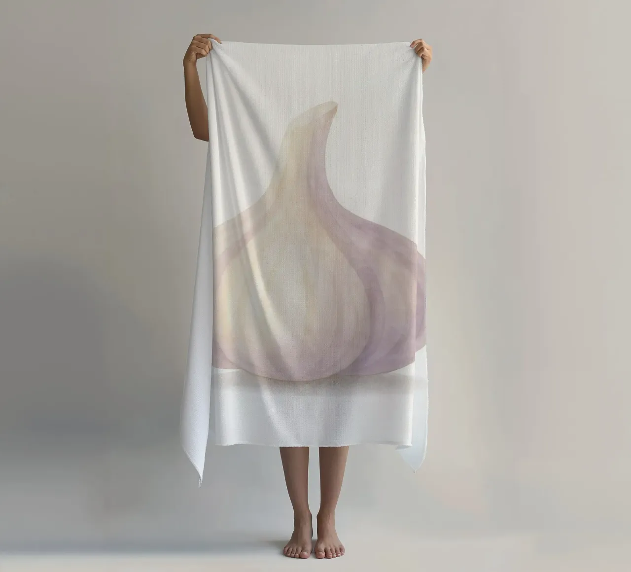 Cute Garlic – Smiley Veggie for Kids beach towel by Attaboy Dsgn