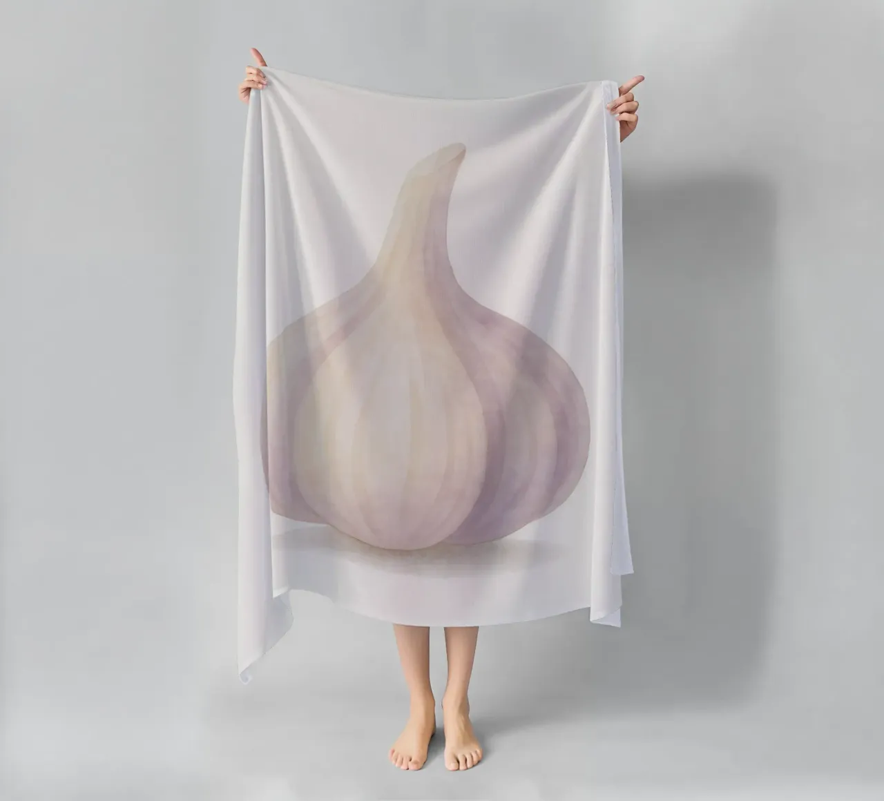 Cute Garlic – Smiley Veggie for Kids beach towel by Attaboy Dsgn