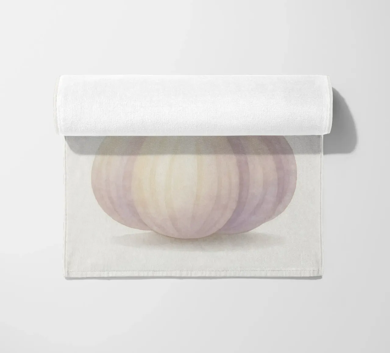 Cute Garlic – Smiley Veggie for Kids beach towel by Attaboy Dsgn