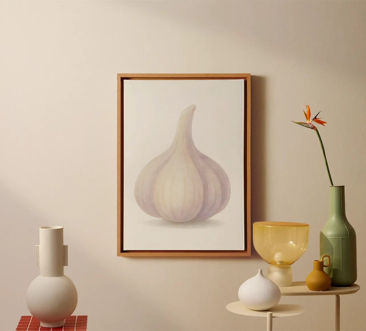 Cute Garlic – Smiley Veggie for Kids canvas by Attaboy Dsgn