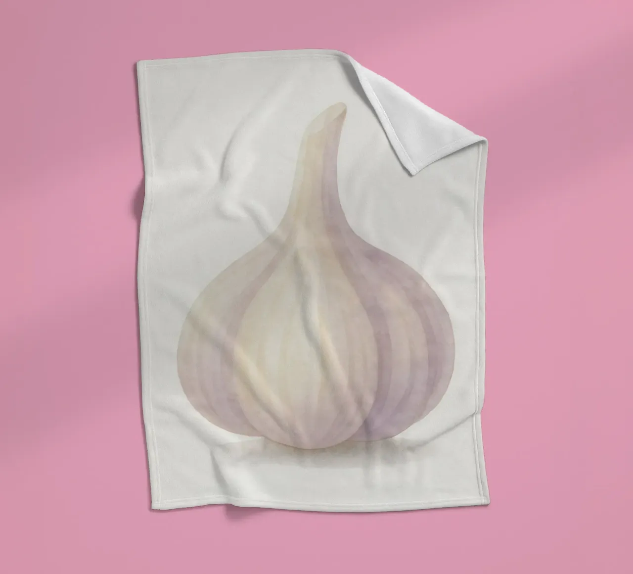 Cute Garlic – Smiley Veggie for Kids fleece blanket by Attaboy Dsgn