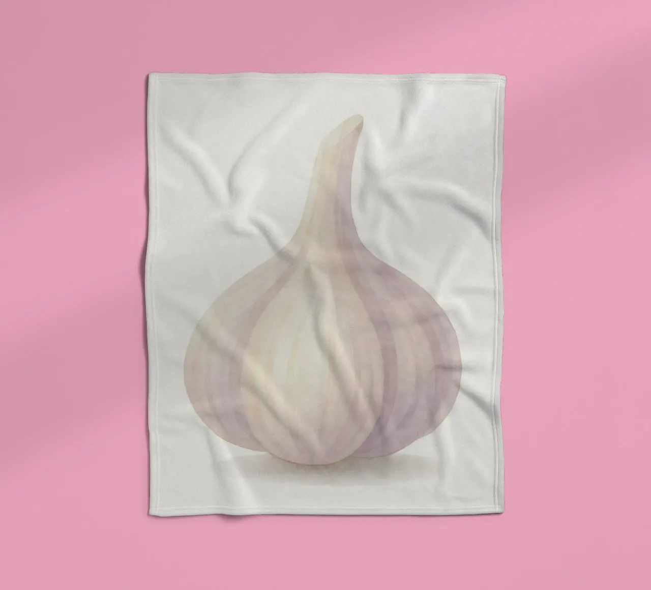 Cute Garlic – Smiley Veggie for Kids fleece blanket by Attaboy Dsgn