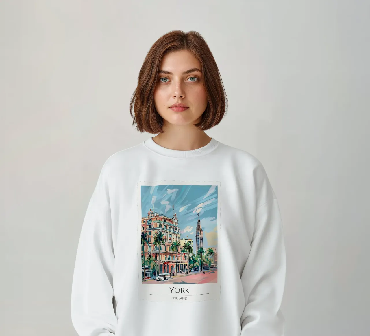 Poster di viaggio Pop Art York Inghilterra Cityscape felpa da homdeco