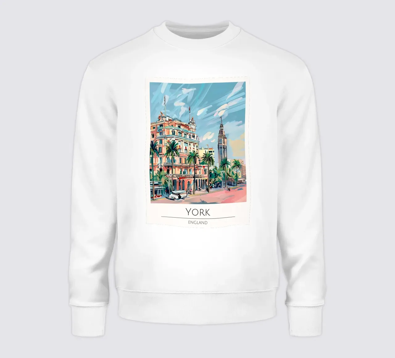 Poster di viaggio Pop Art York Inghilterra Cityscape felpa da homdeco