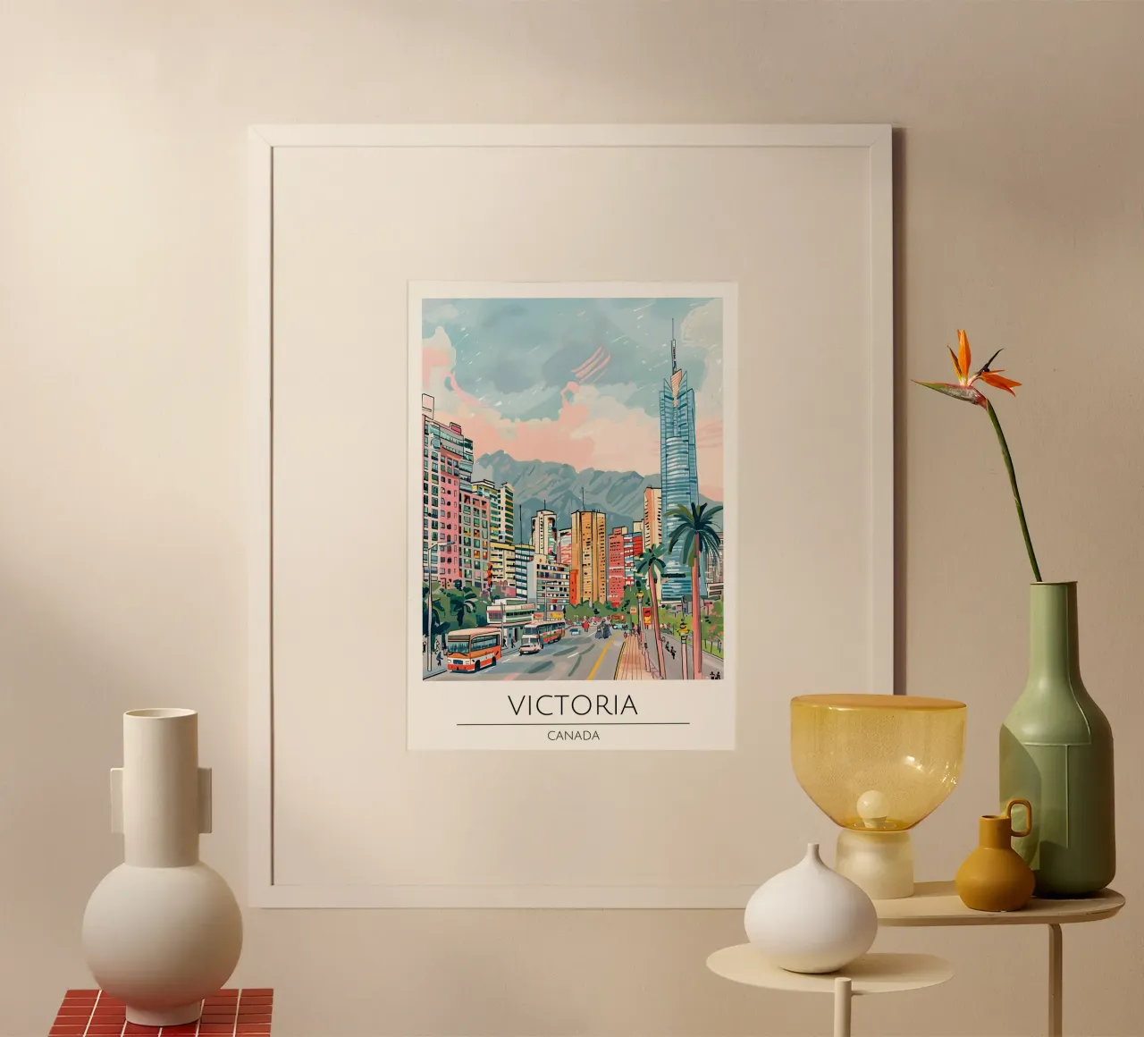 Poster di viaggio Pop Art di Victoria BC Cityscape poster da homdeco