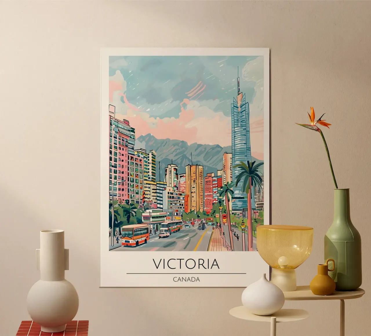 Poster di viaggio Pop Art di Victoria BC Cityscape poster da homdeco