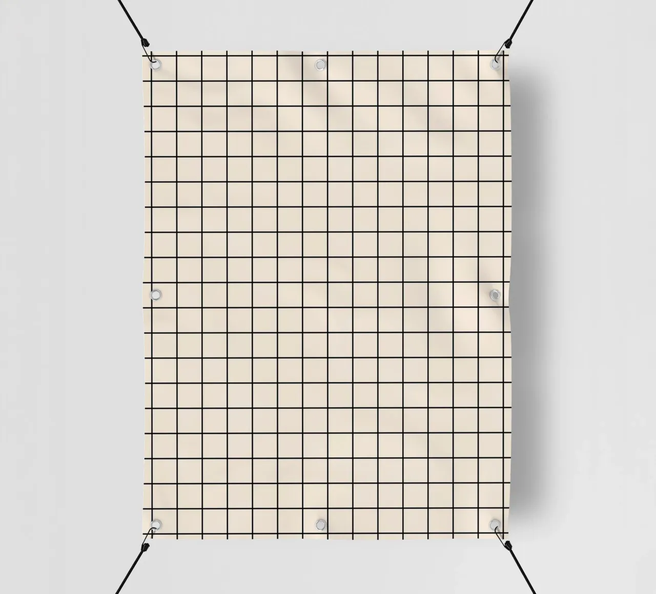 Griglia minimalista classica di base - Nero su Avorio telo in pvc da Beauty in Simplicity