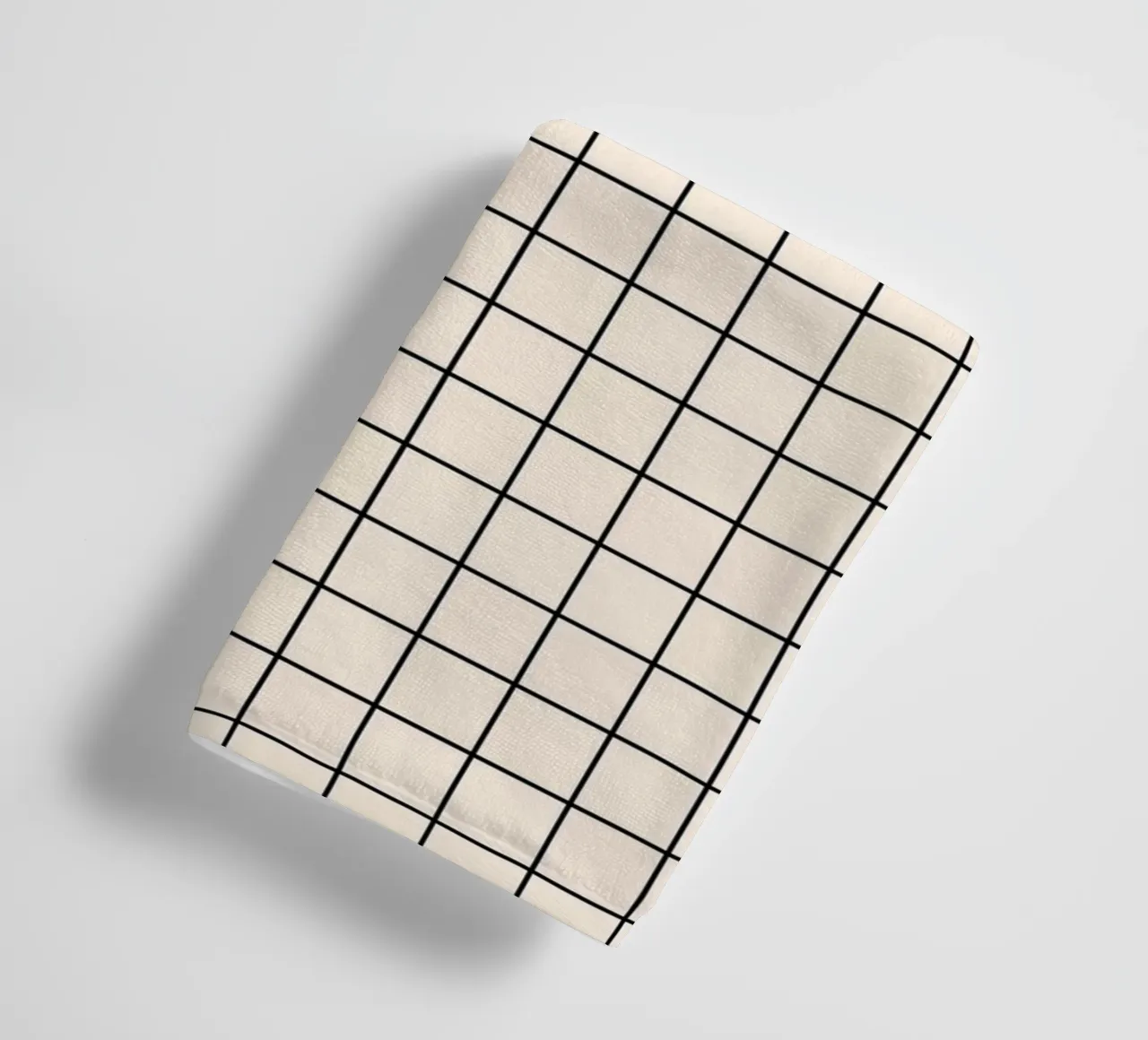 Minimal Classic Basic Grid | Schwarz auf Elfenbein Handtuch von Beauty in Simplicity