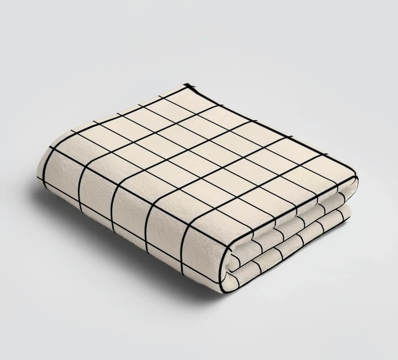 Minimal Classic Basic Grid | Schwarz auf Elfenbein Handtuch von Beauty in Simplicity