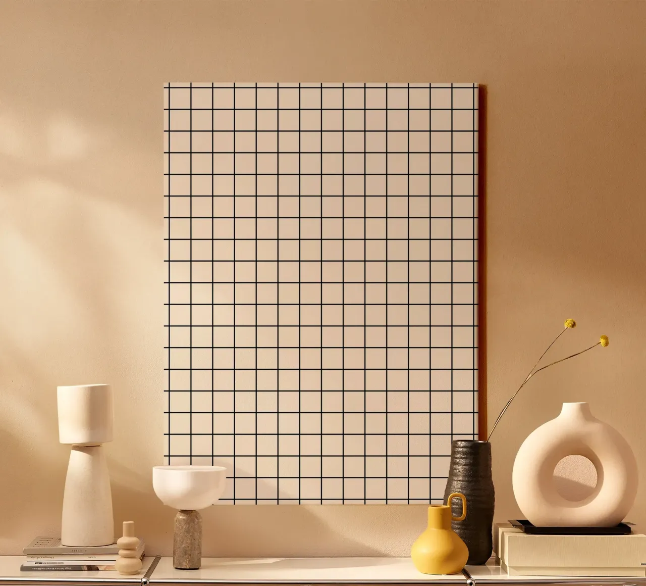 Minimal Classic Basic Grid | Black on Ivory canvas by Beauty in Simplicity