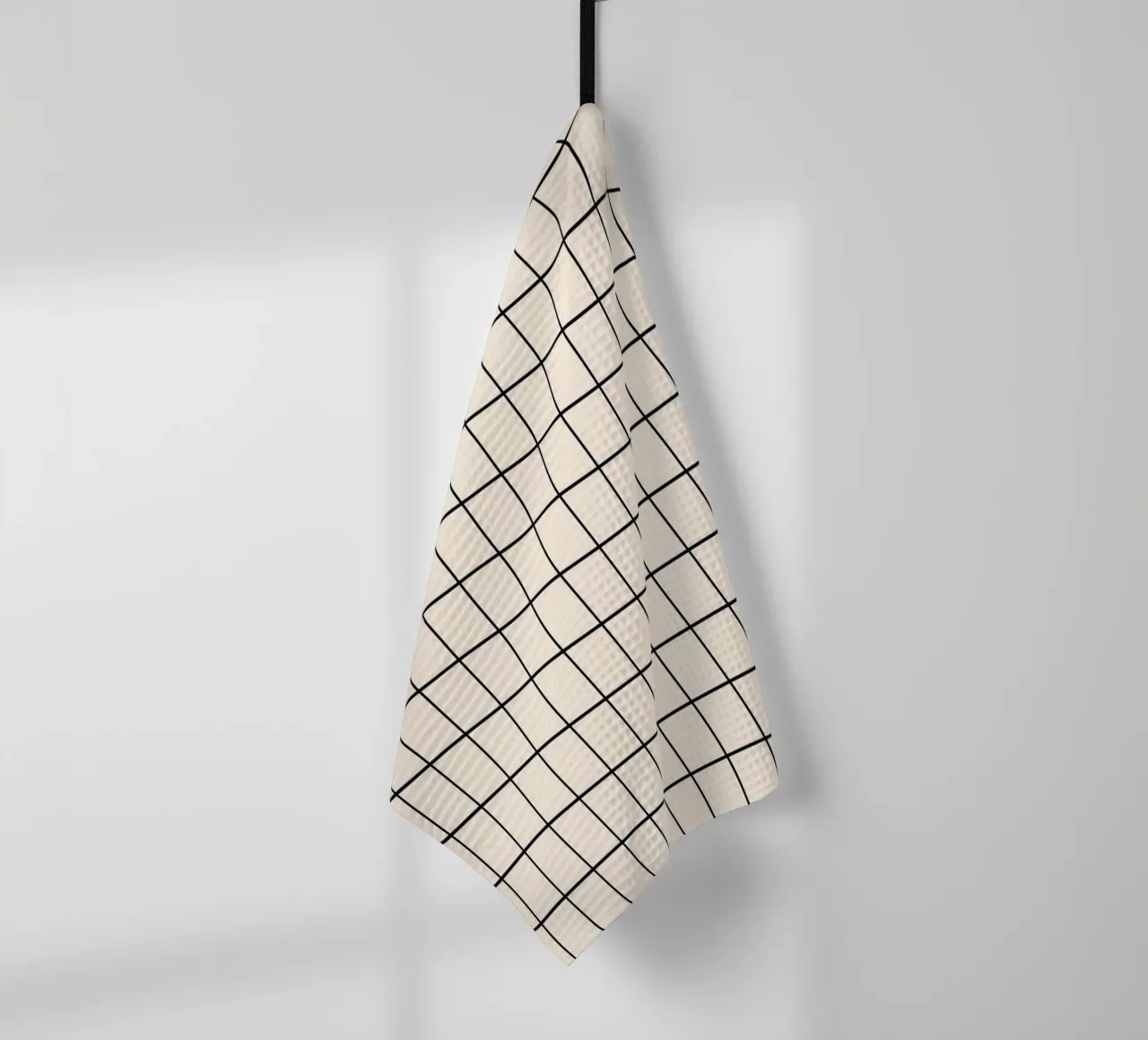 Minimal Classic Basic Grid | Noir sur Ivoire torchon de Beauty in Simplicity