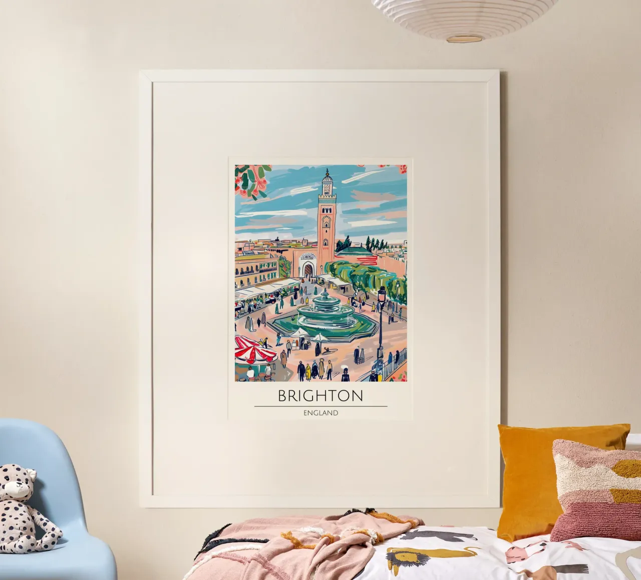 Poster di viaggio Pop Art Brighton Cityscape Inghilterra poster da homdeco