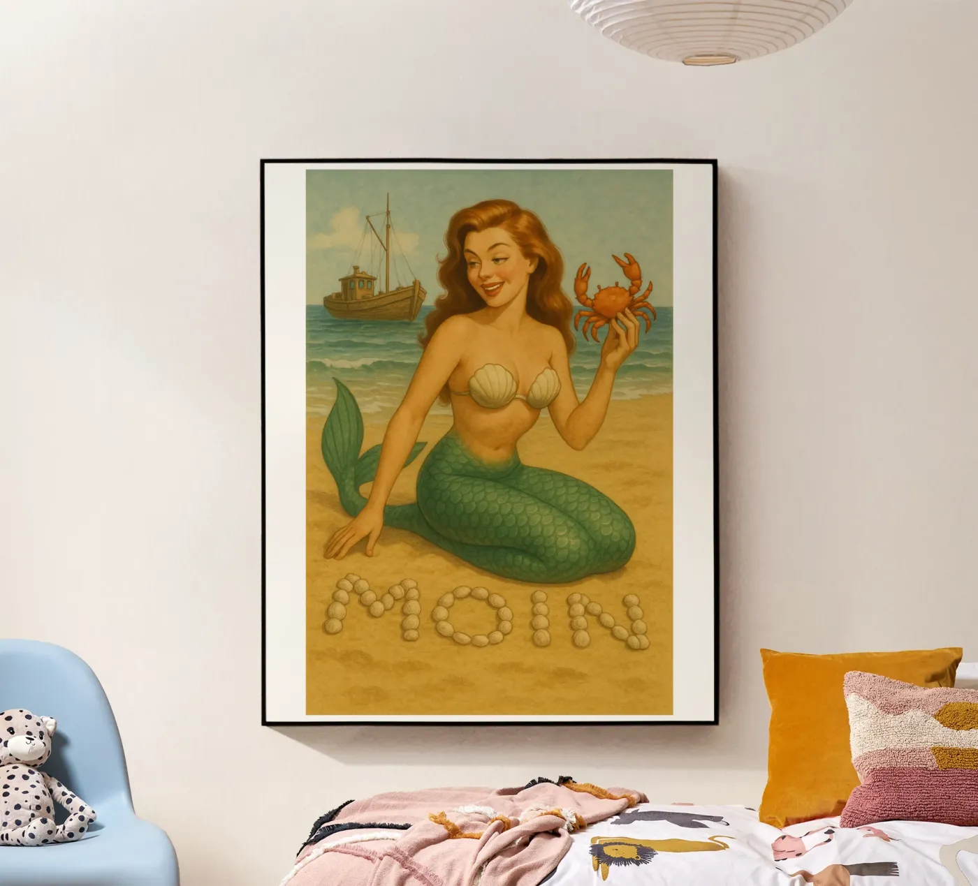 Nixe mit Krabbe plexiglass da Fies&Fein