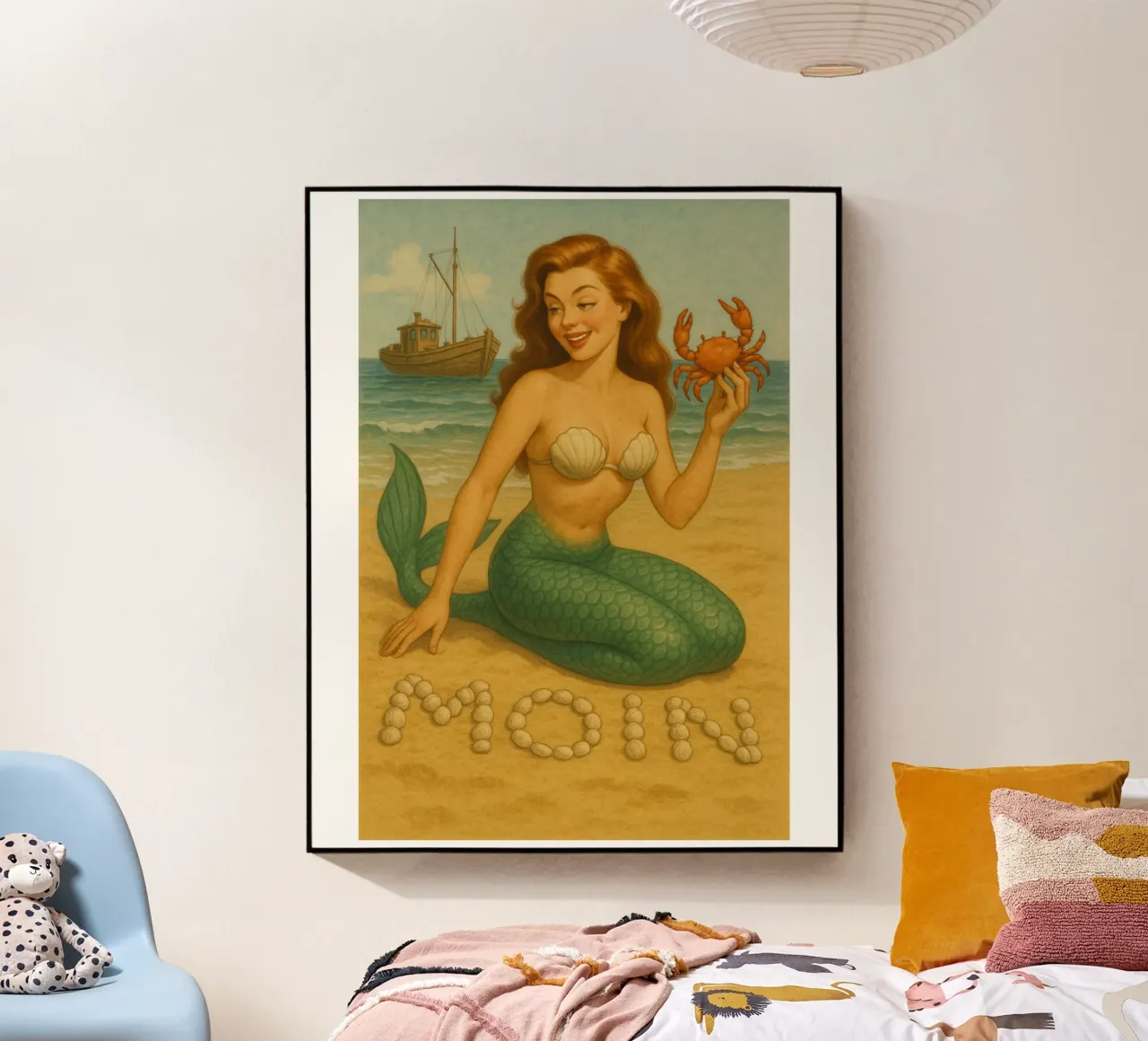 Nixe mit Krabbe plexiglass da Fies&Fein