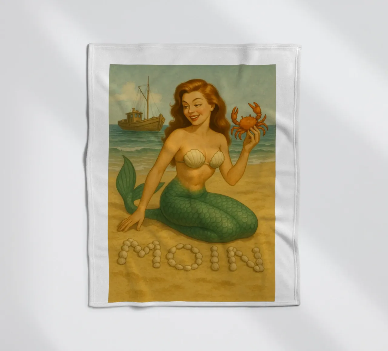 Nixe mit Krabbe coperta in pile da Fies&Fein